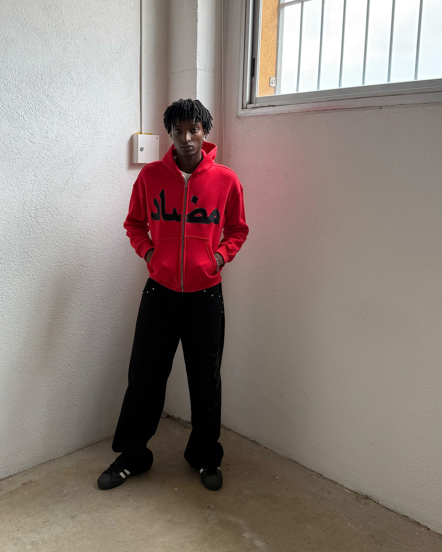 RED "ARABIC" ZIP UP